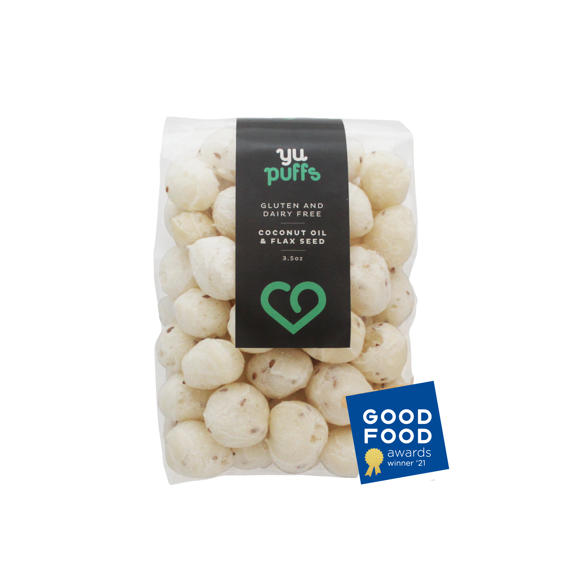 yupuffs® Coconut Oil & Flax Seeds Brazilian Yuca Polvilho Snack