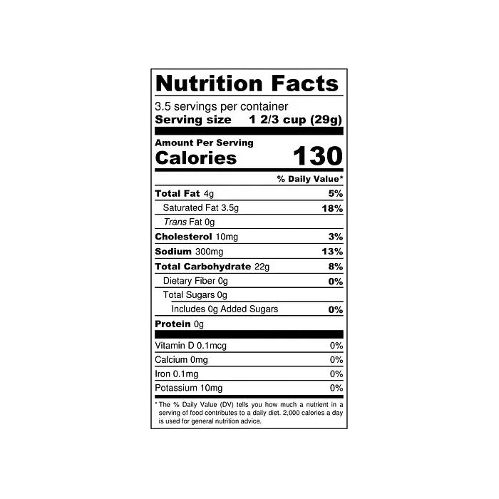 Yupuffs Coconut Oil & Flax Seeds - Gluten and Dairy Free Yuca Snack - Good Food Awards Winner 2021 - Nutrition facts